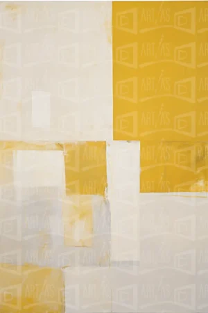 Composición abstracta con bloques de color amarillo y blanco. | CUADROS DE ATREZZO PARA CINE Y PUBLICIDAD